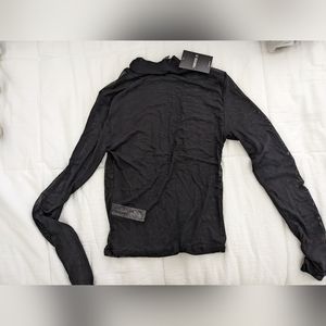 Forever 21 black mesh long sleeve top